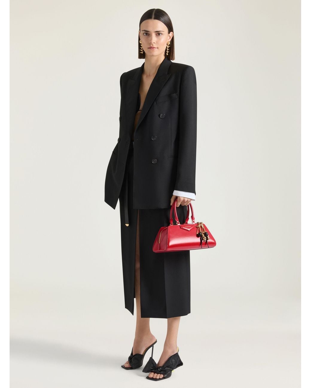 Givenchy Black Double-Breasted Slashed Jacket