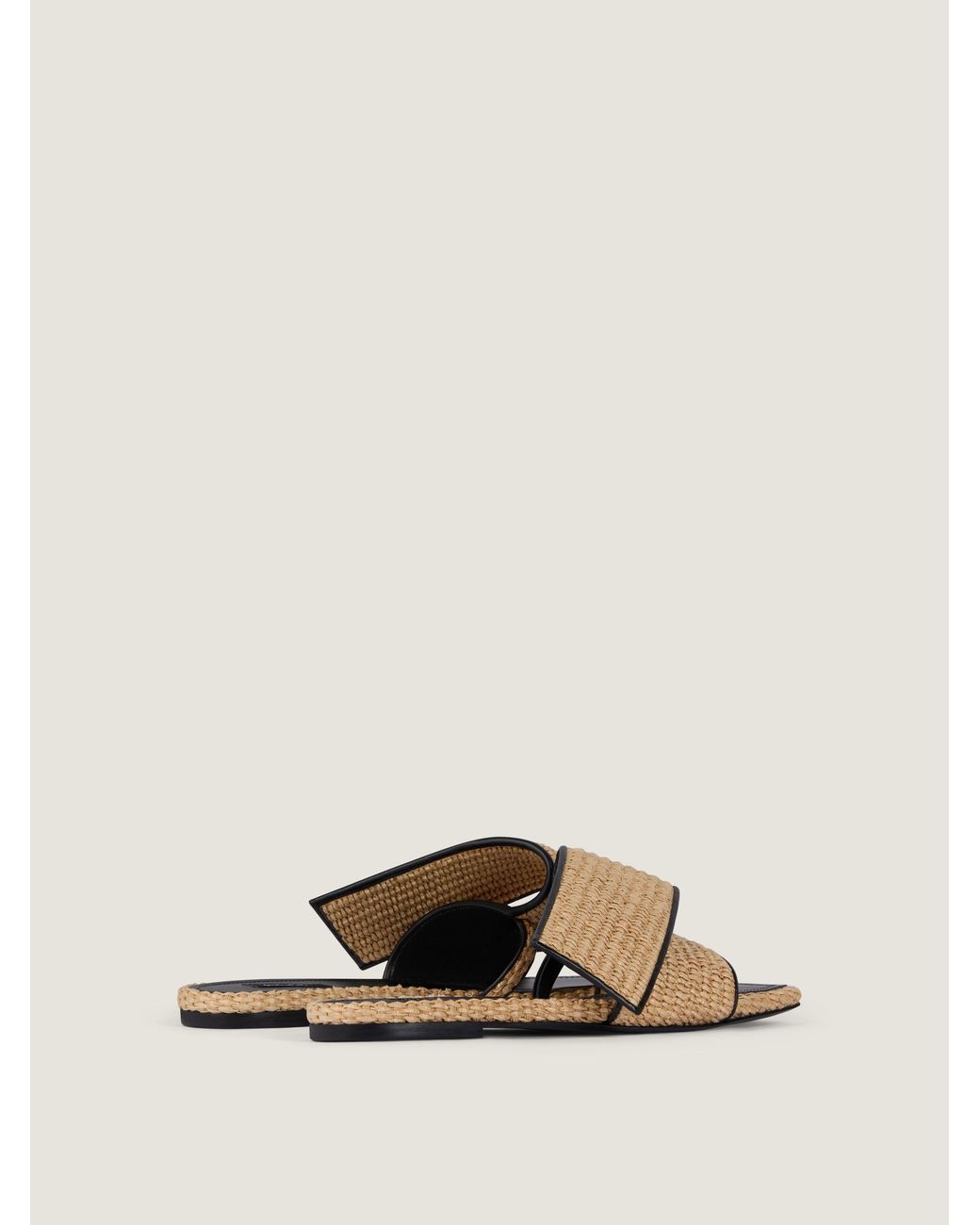 Mules plates Sliced Square effet raphia Givenchy en coloris Natural