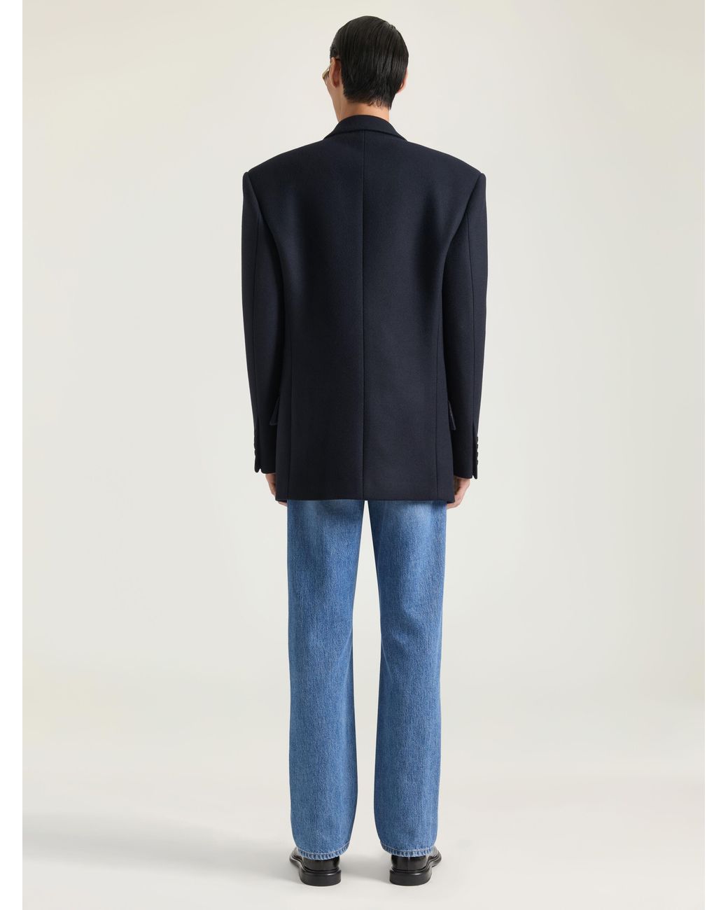 Givenchy Blue Deconstructed Peaked Lapel Jacket for men