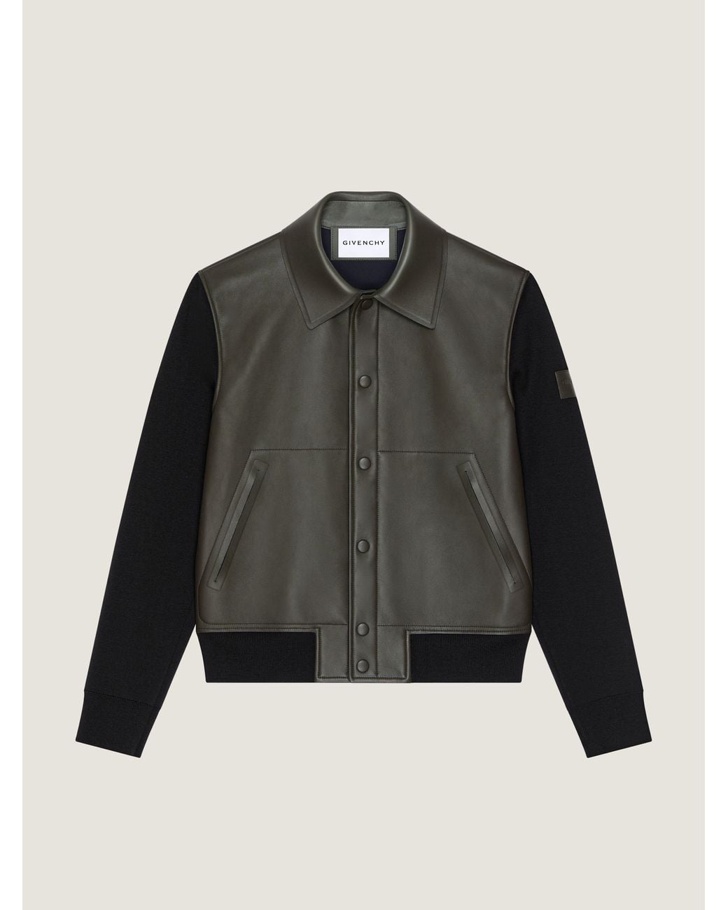 Givenchy Black Mix Material Blouson With Paris Patch for men