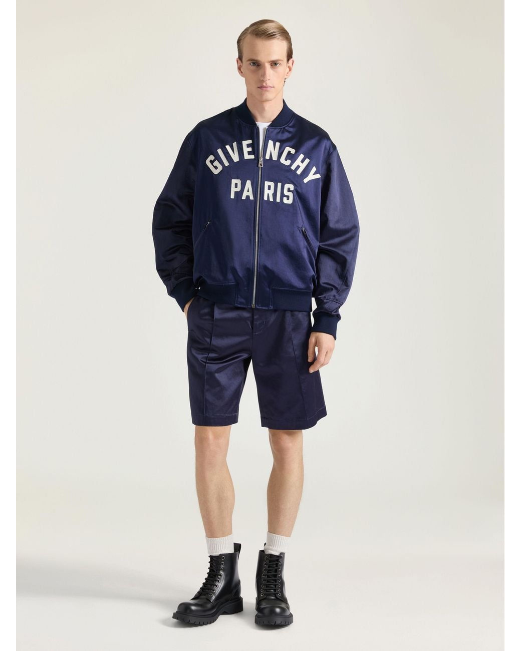 Givenchy Blue Couture Seam Bomber for men