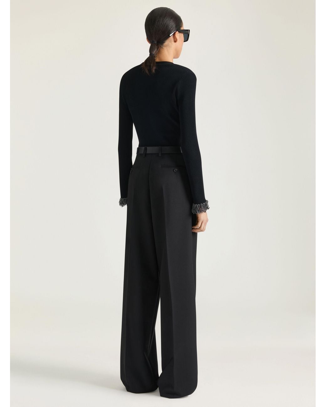 Givenchy Black Double Pleat Tailored Trousers