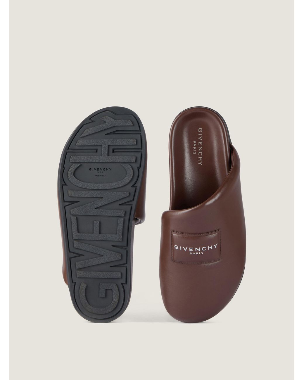 Mules Puffy en cuir nappa Givenchy pour homme en coloris Brown