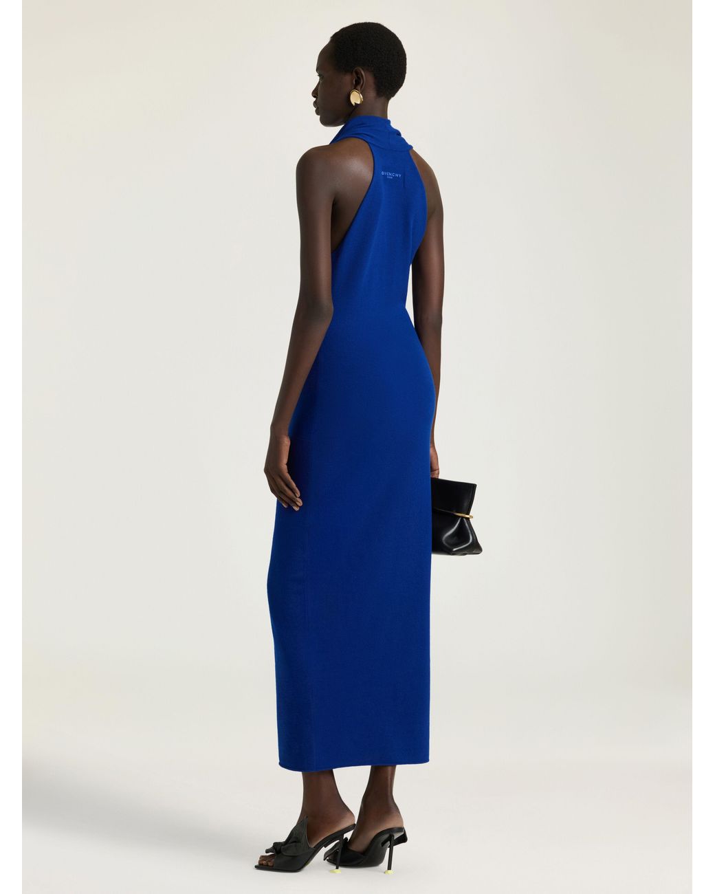 Givenchy Blue Long Draped Dress