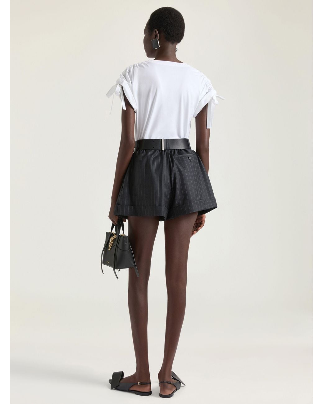 Givenchy Blue Double Pleat Striped Shorts