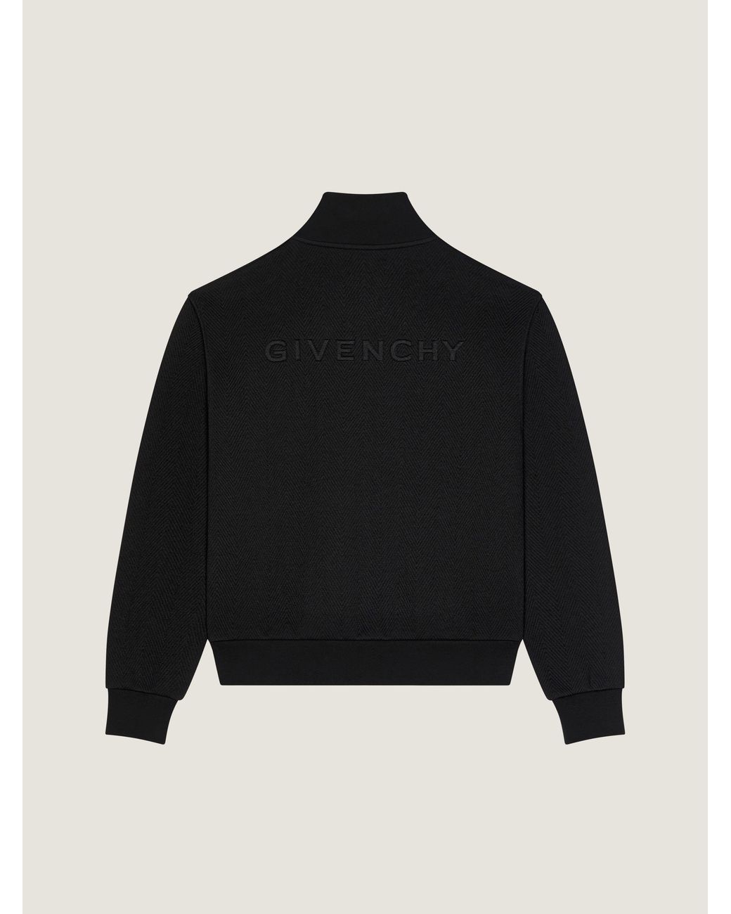 Givenchy Black Herringbone Sweatshirt With Jacquard for men