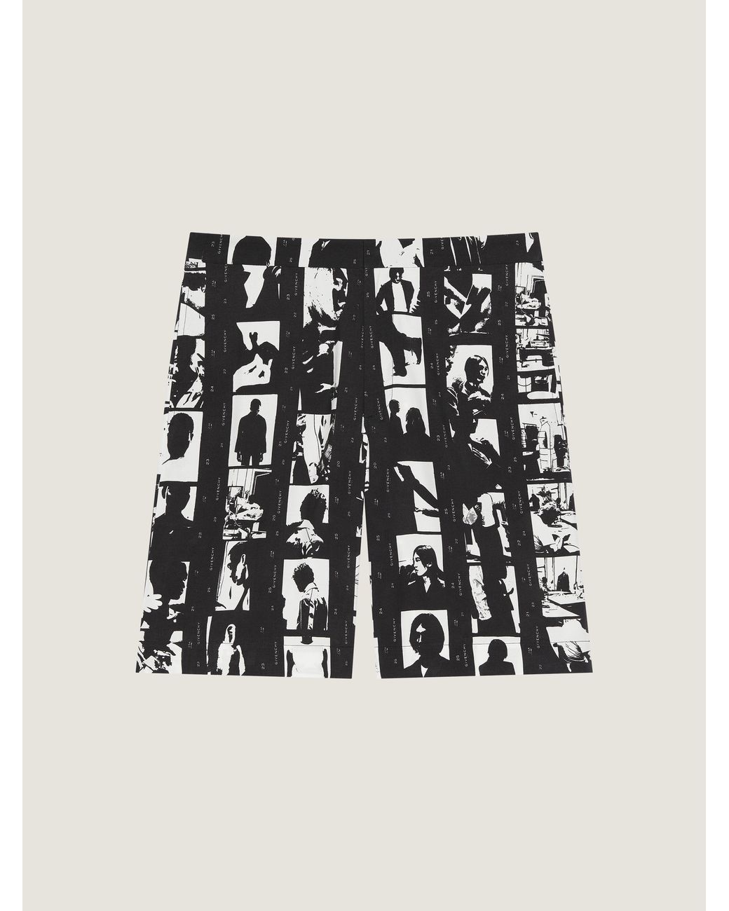 Givenchy Black Bermuda Shorts With Photographic Negative Print for men