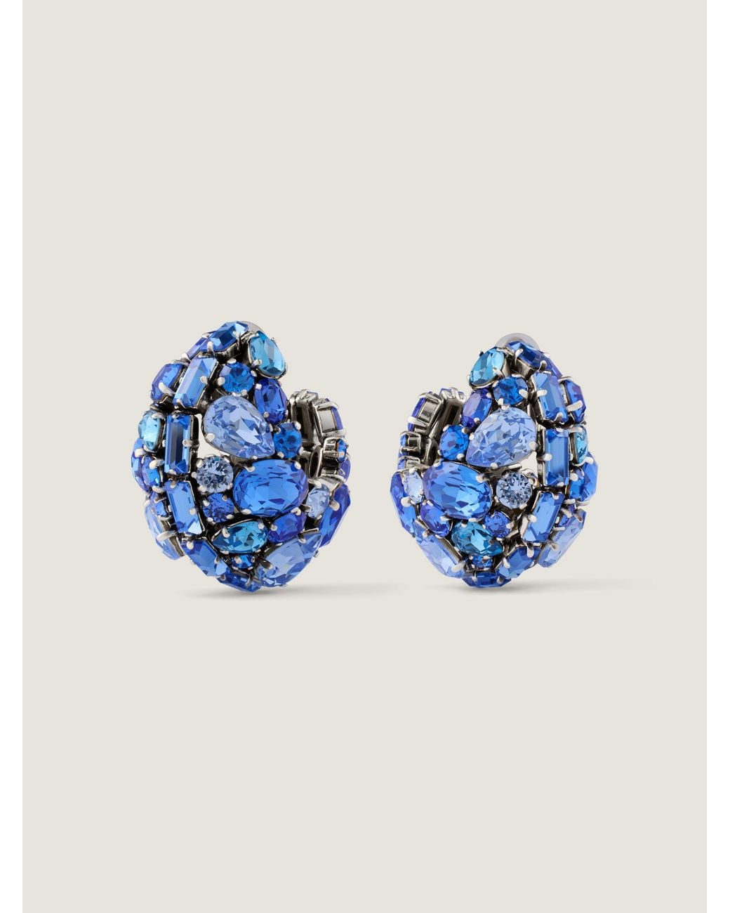 Givenchy Natural Bold Crystals Clip Earrings