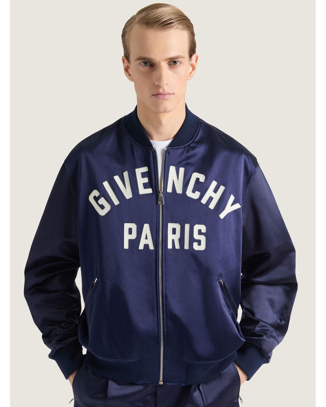 Givenchy Blue Couture Seam Bomber for men