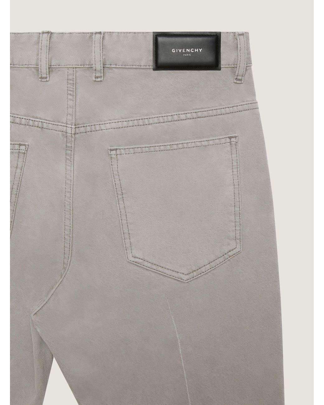 Givenchy Gray Straight Fit Jeans With Folded Effect for men