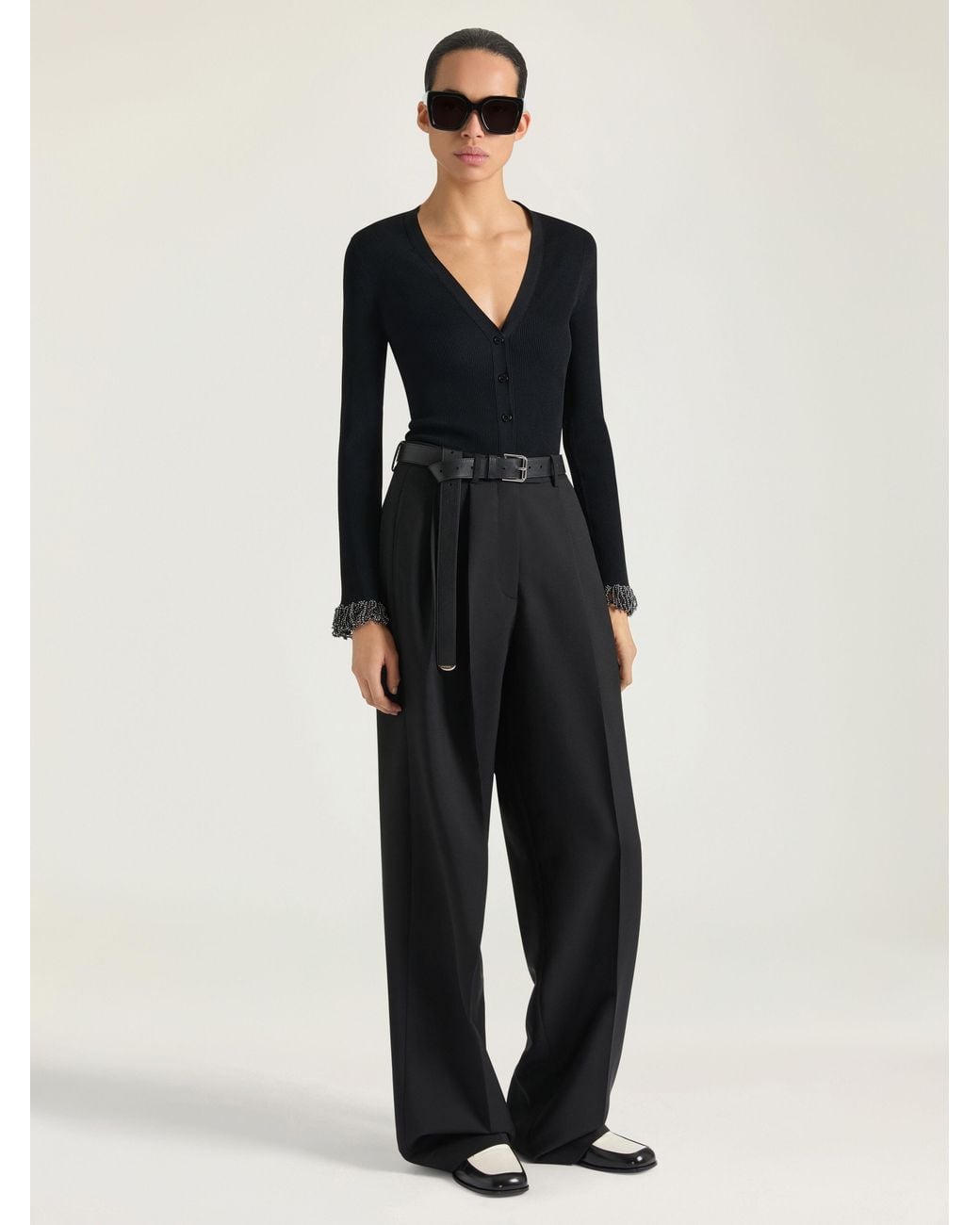 Givenchy Black Double Pleat Tailored Trousers