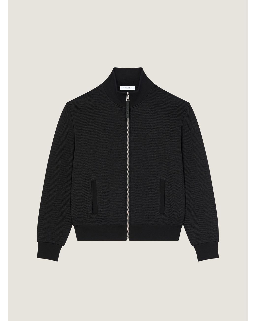 Givenchy Black Herringbone Sweatshirt With Jacquard for men