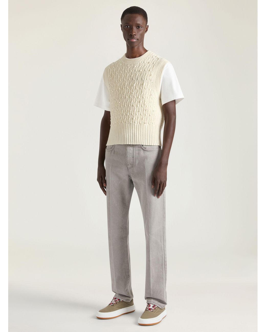 Givenchy Gray Straight Fit Jeans With Folded Effect for men