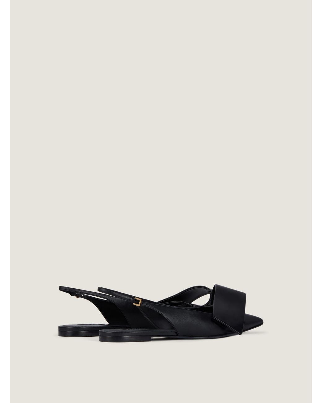 Givenchy White Twisted Ribbon Flat Slingbacks