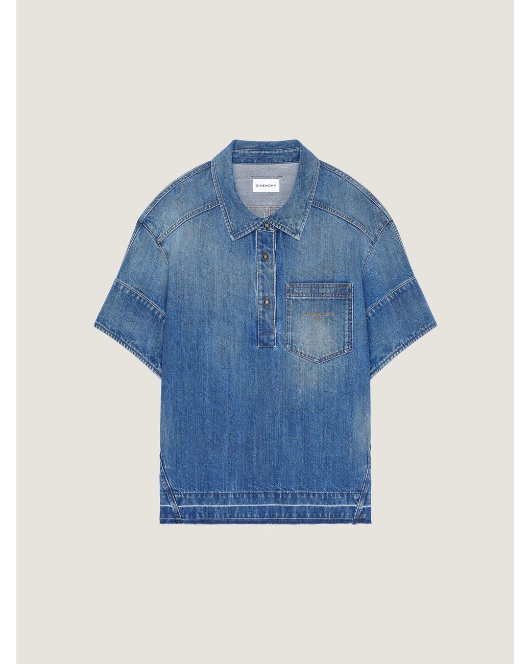 Givenchy Blue Short Cocoon Shirt Dress