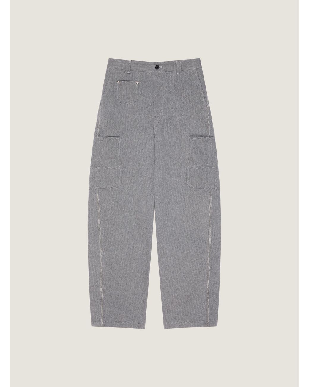 Givenchy Gray Couture Seam Cargo Trousers for men