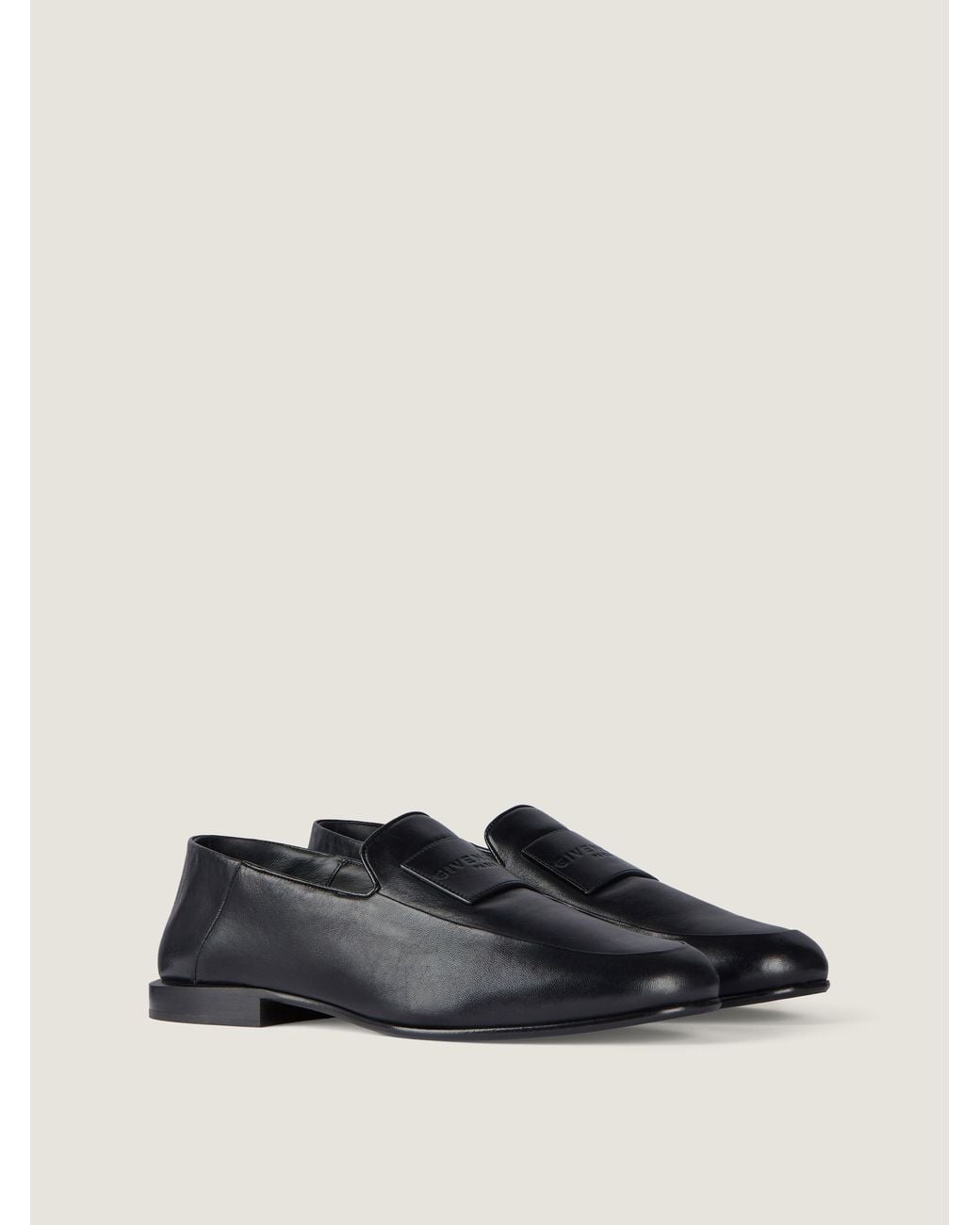 Mocassins Label en cuir brillant Givenchy pour homme en coloris White