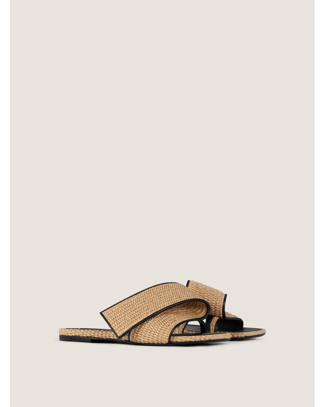 Mules plates Sliced Square effet raphia Givenchy en coloris Natural