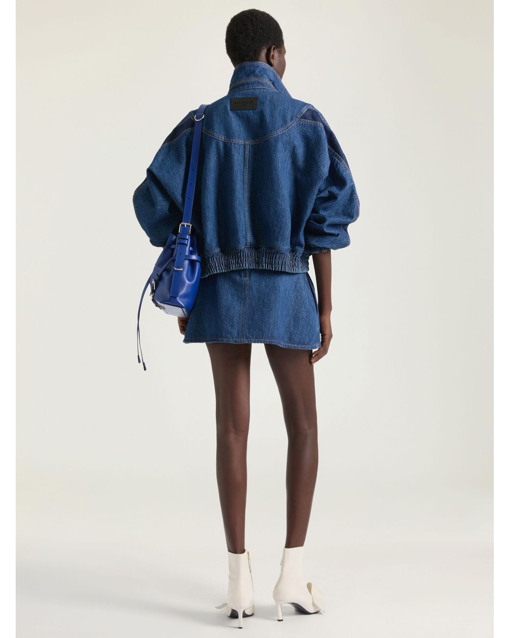 Givenchy Mini Cocoon Skirt In Medium Blue Denim