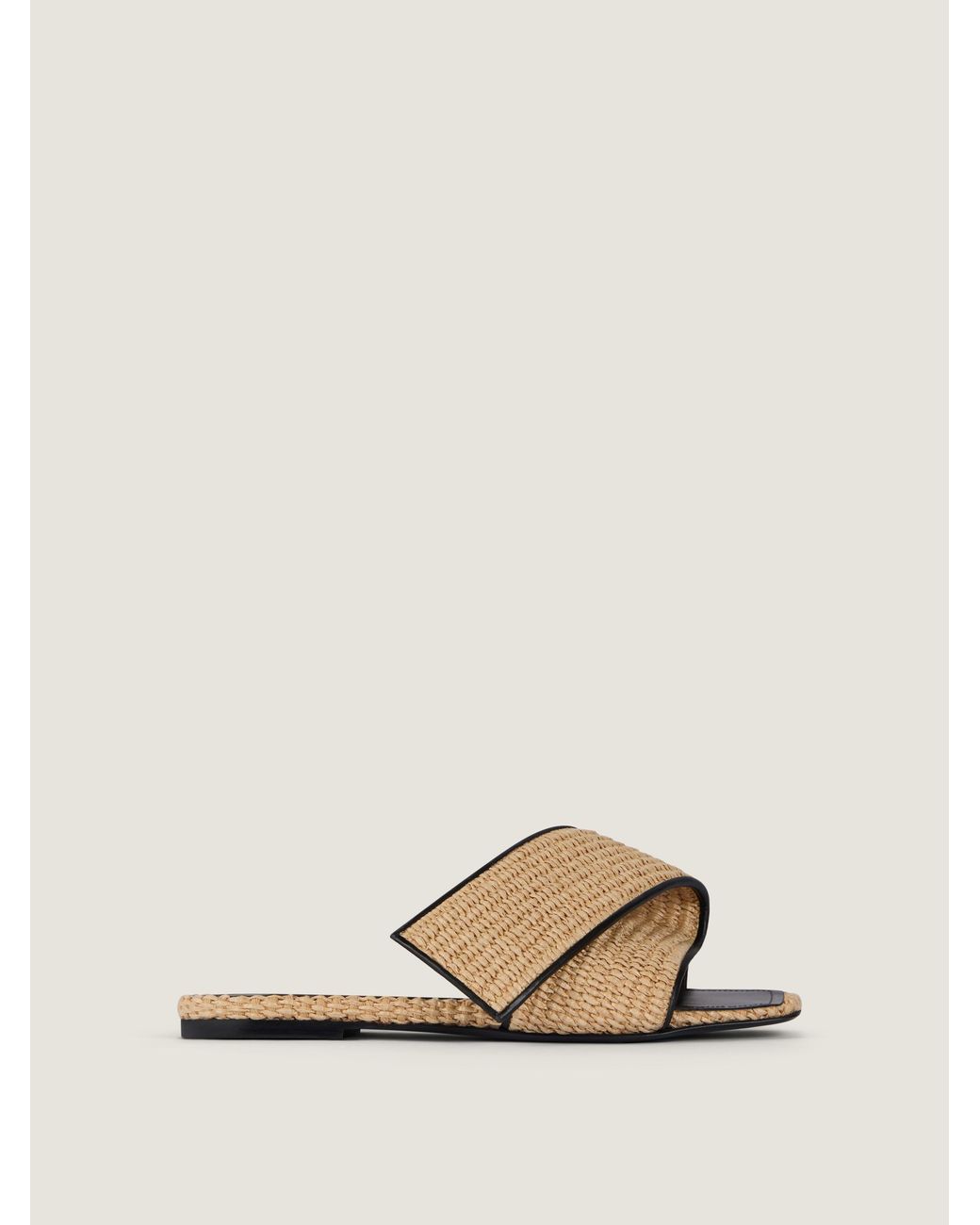 Mules plates Sliced Square effet raphia Givenchy en coloris Natural
