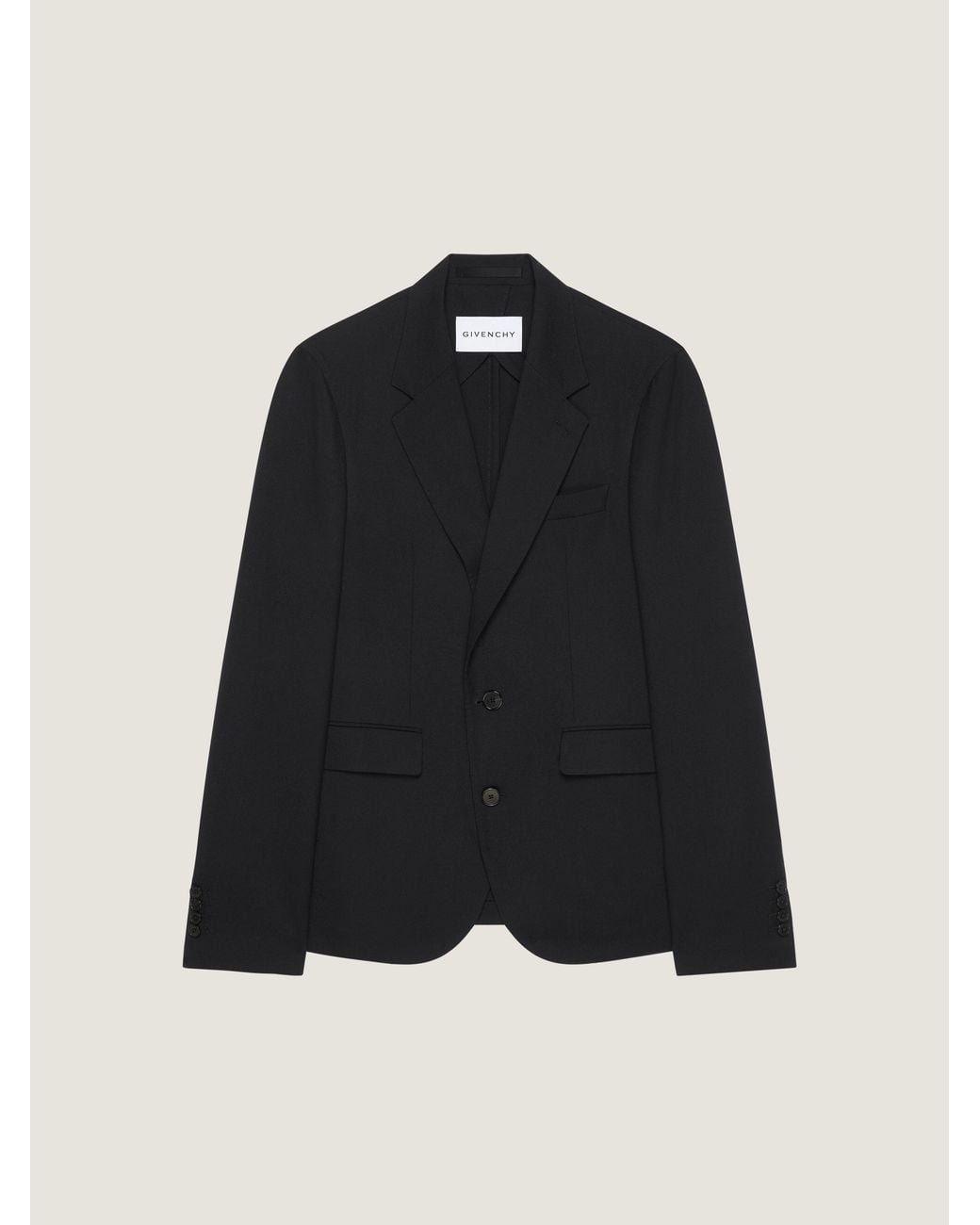 Givenchy Black Deconstructed Single Breasted Jacket for men