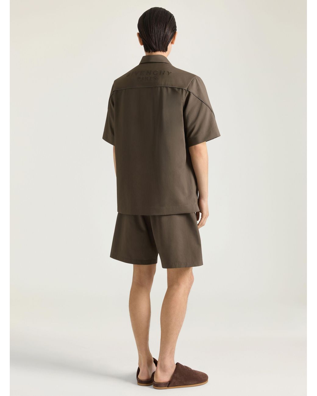 Givenchy Natural Bermuda Shorts With Paris Jacquard for men