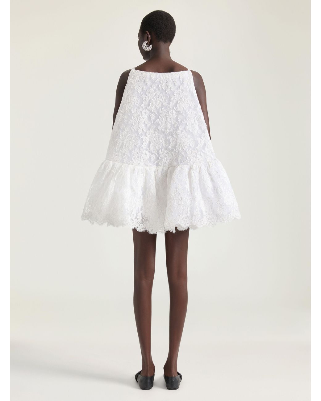 Givenchy Natural Sliced Mini Ruffled Dress