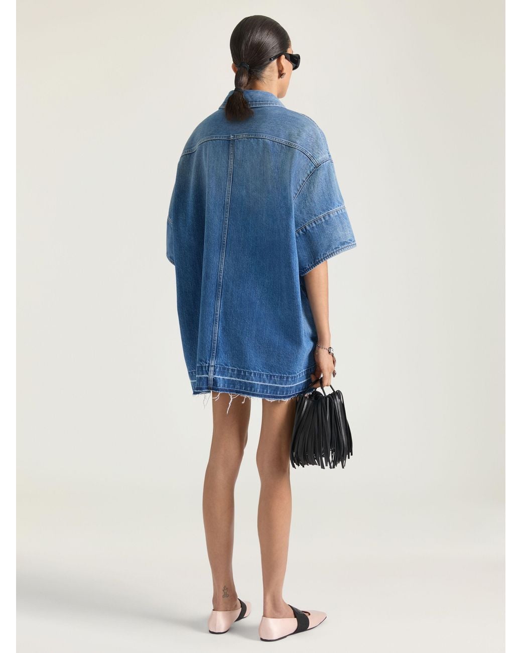 Givenchy Blue Short Cocoon Shirt Dress