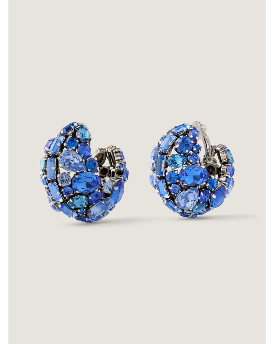 Givenchy Natural Bold Crystals Clip Earrings