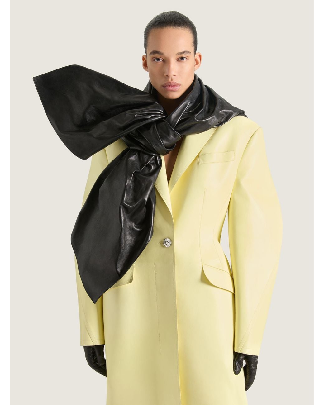 Givenchy Yellow Cocoon Fitted Coat