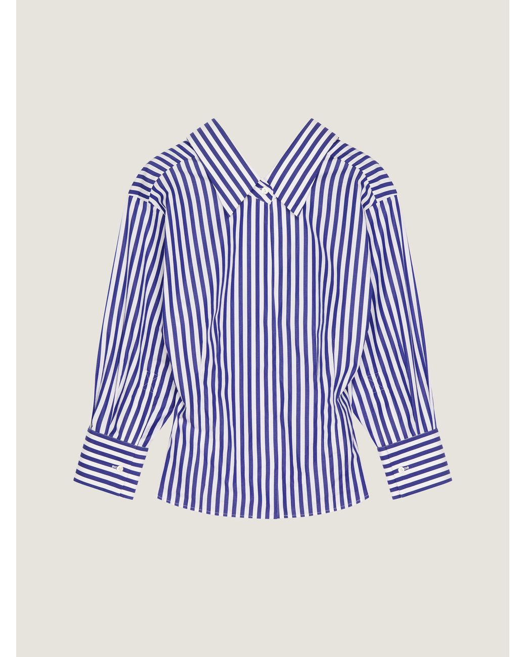 Givenchy Blue Slashed Striped Shirt