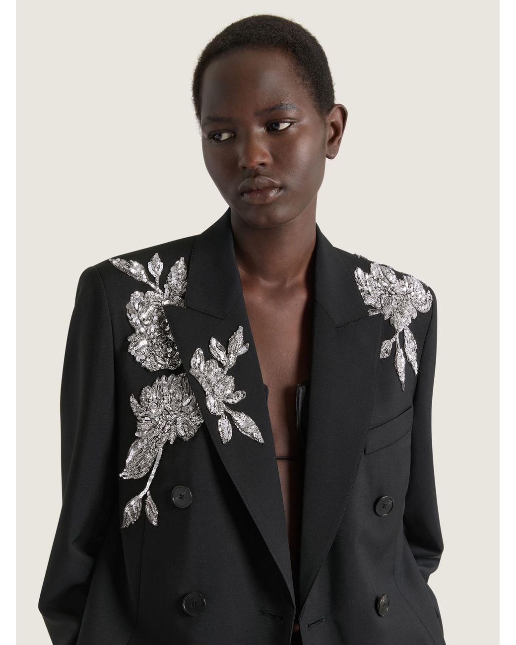 Givenchy Black Double-Breasted Slashed Jacket