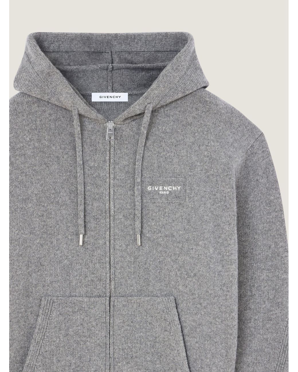 Givenchy Gray Couture Seam Zipped Hoodie for men