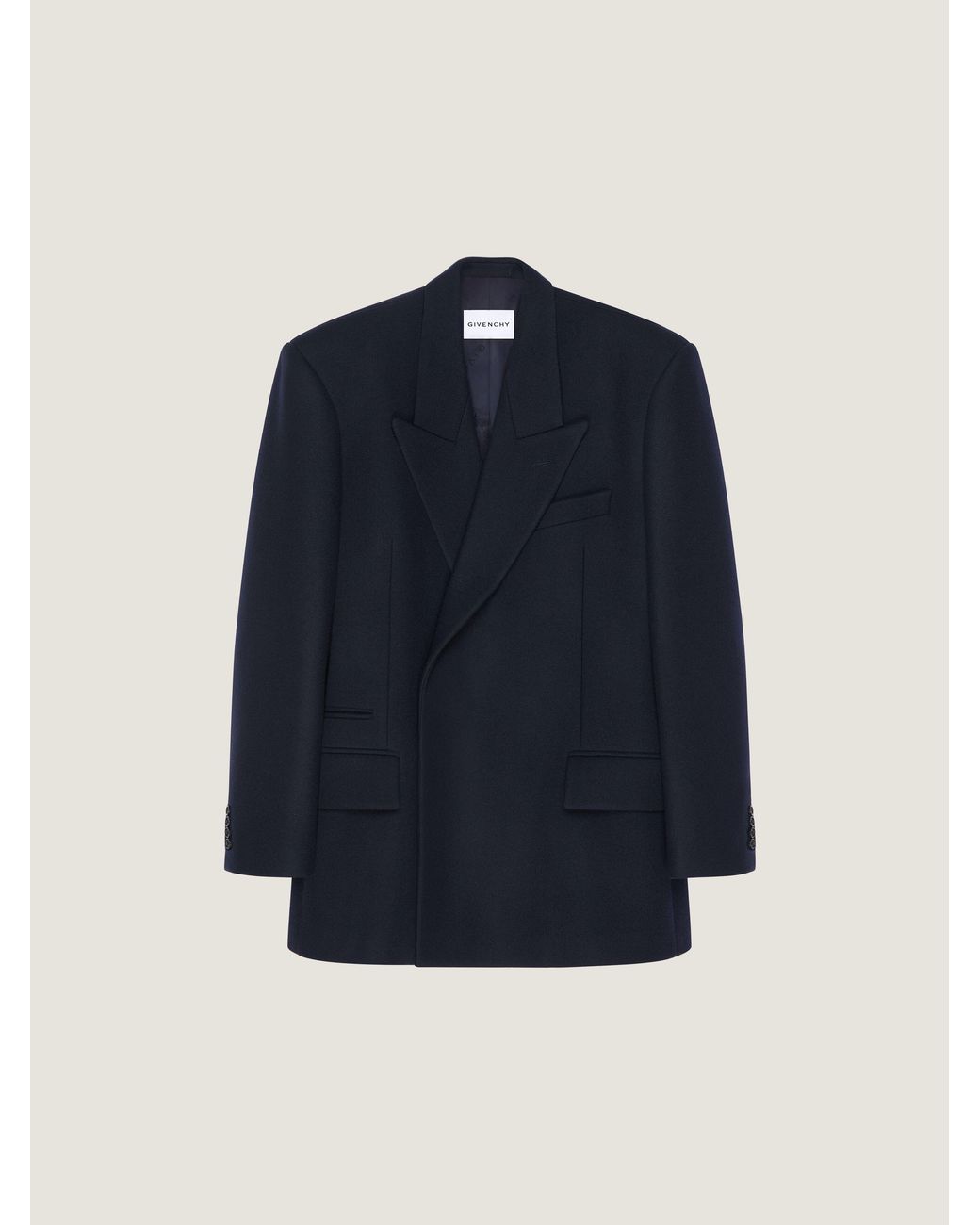 Givenchy Blue Deconstructed Peaked Lapel Jacket for men