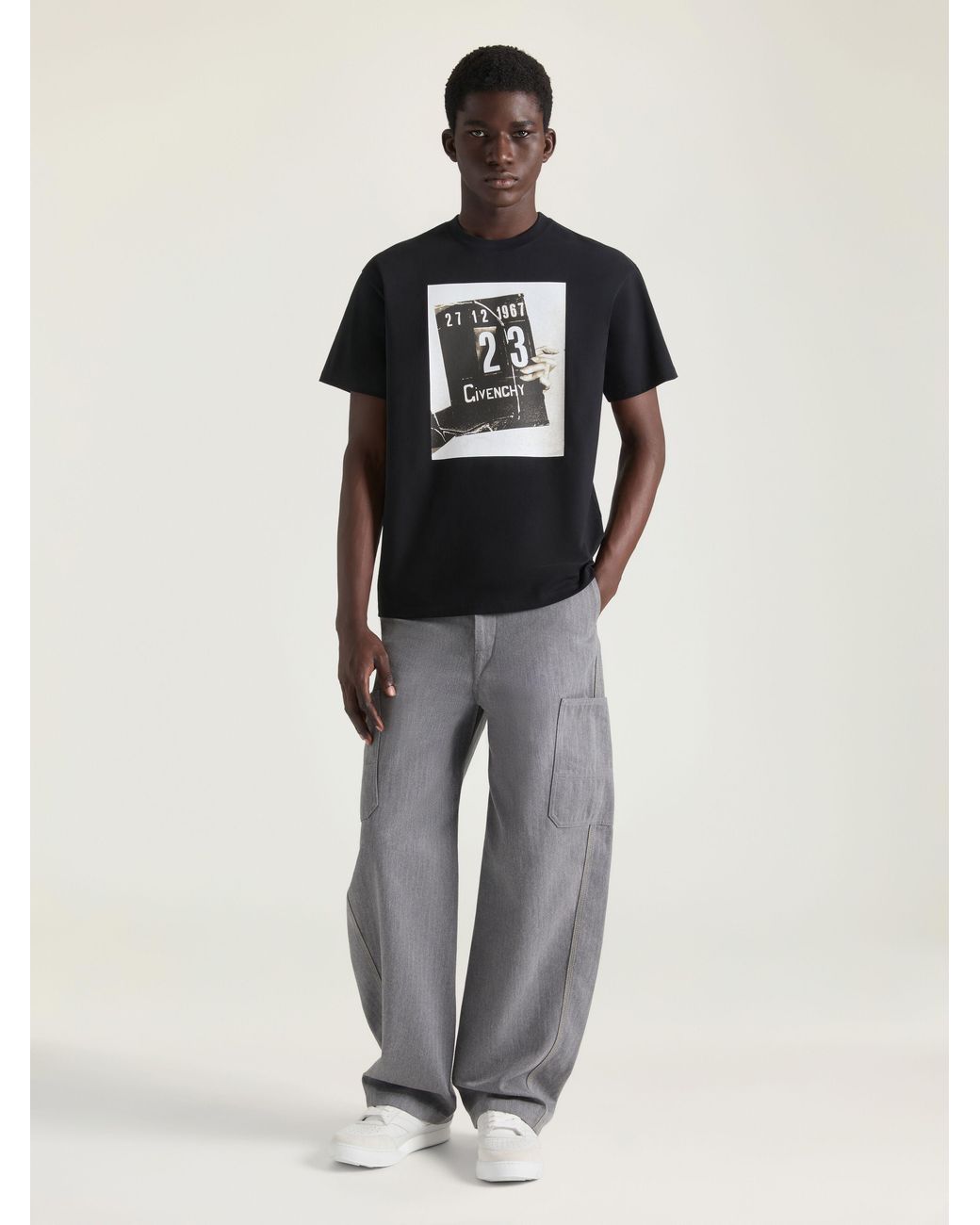 Givenchy Gray Couture Seam Cargo Trousers for men