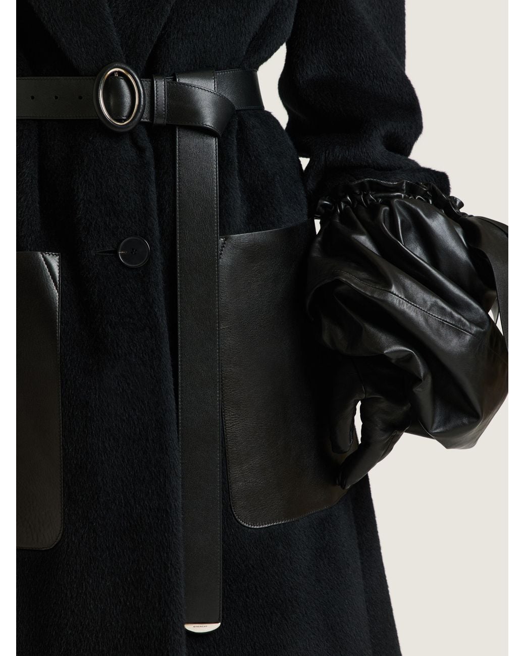 Givenchy Black Large Bonbon Gloves