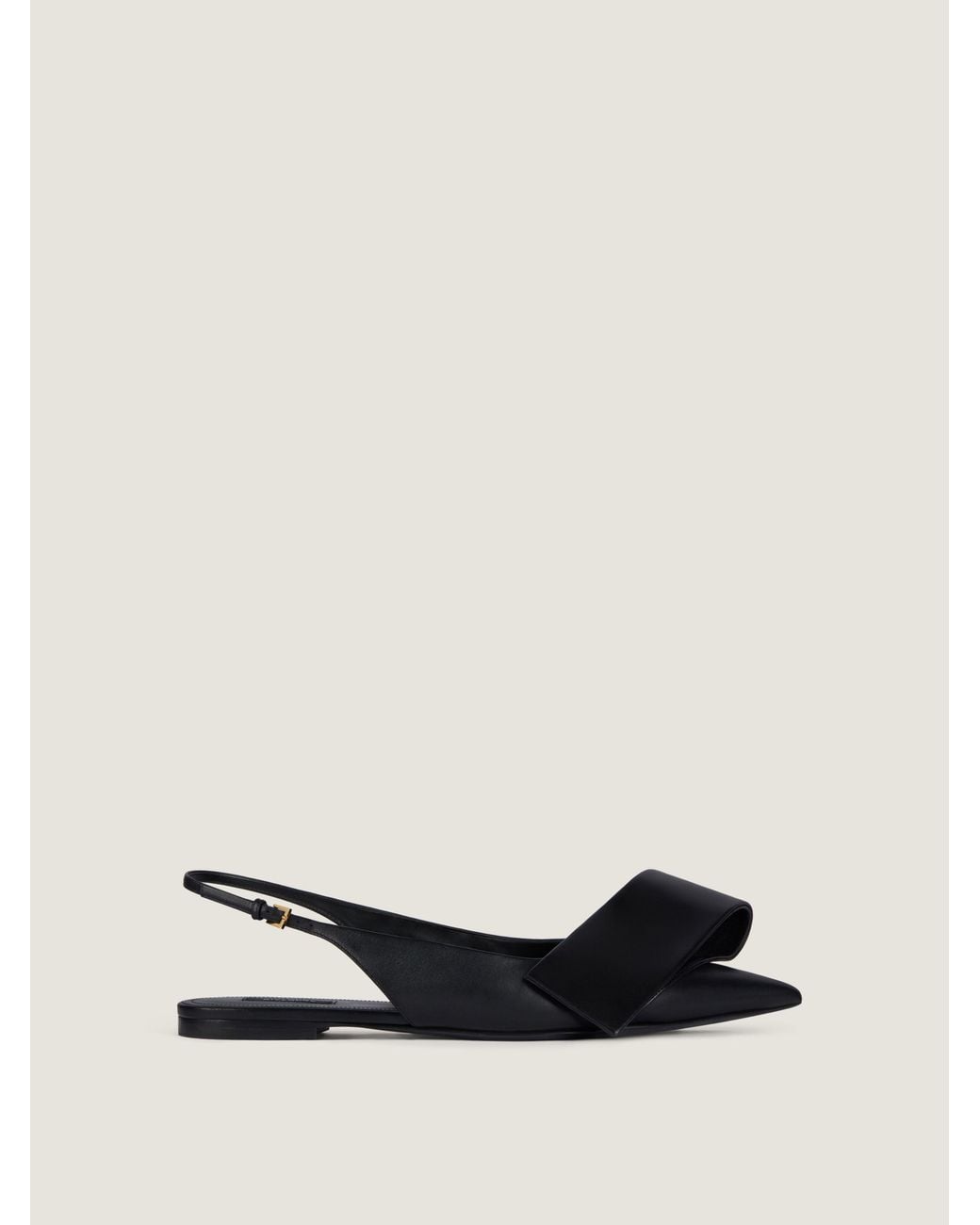 Givenchy White Twisted Ribbon Flat Slingbacks