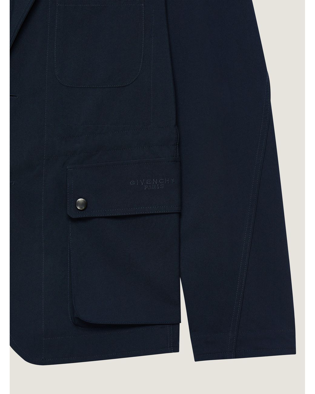 Givenchy Blue Deconstructed Jacket With Paris Embroidery for men