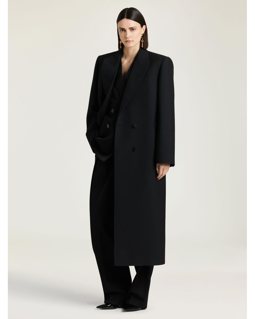 Givenchy Black Long Tailored Coat
