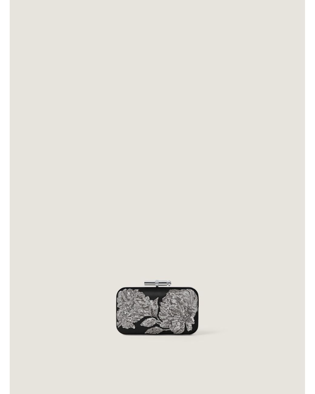 Givenchy White Pout Evening Clutch With Sequins Floral Embroideries