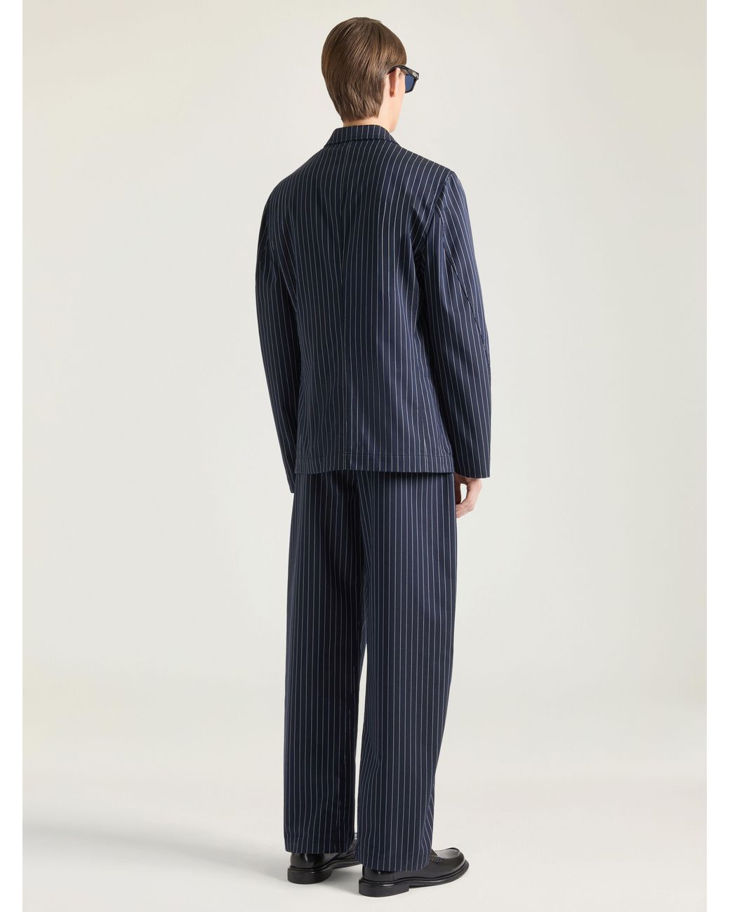 Givenchy Blue Single-Breasted Deconstructed Striped Jacket for men