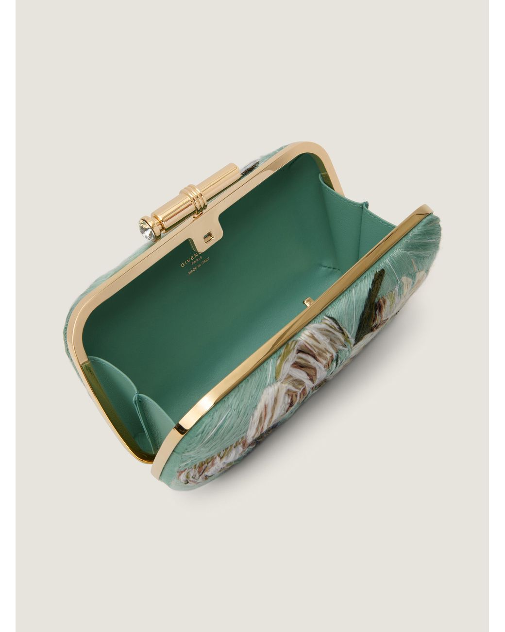 Givenchy Multicolor Pout Evening Clutch With Floral Embroideries