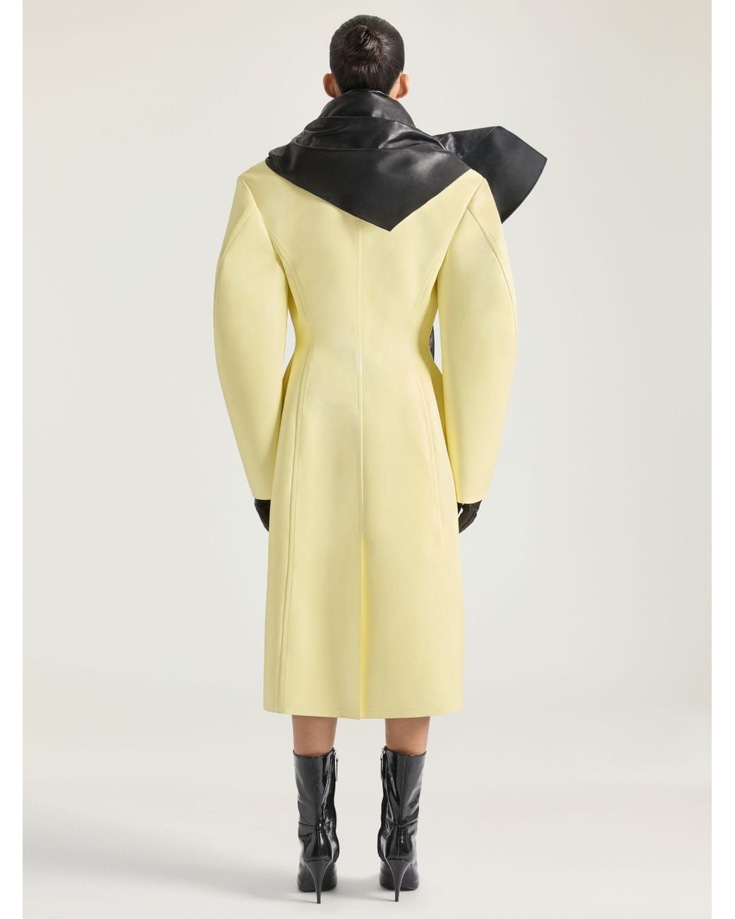 Givenchy Yellow Cocoon Fitted Coat