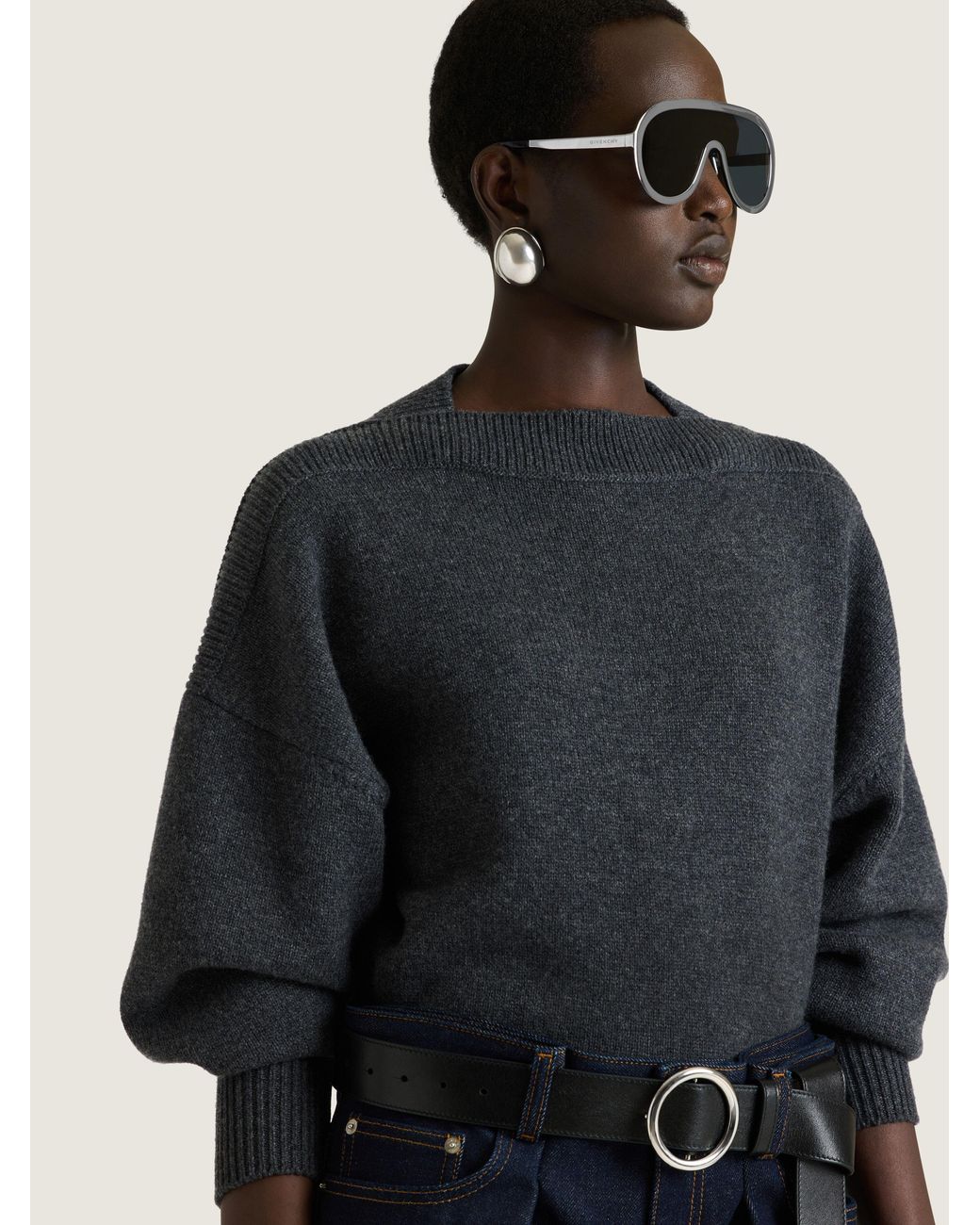 Givenchy Blue Square Neck Sweater