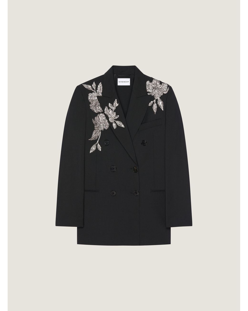 Givenchy Black Double-Breasted Slashed Jacket