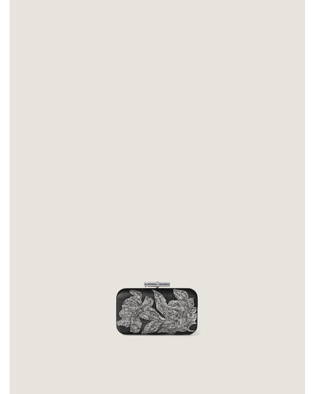 Givenchy White Pout Evening Clutch With Sequins Floral Embroideries