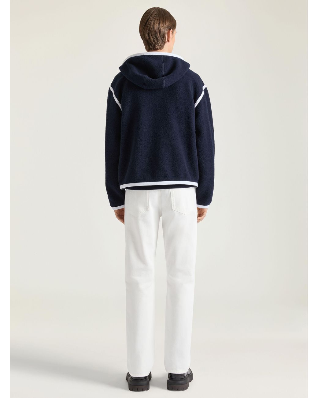 Givenchy Blue Fleece Jacket With Gros Grain Detail for men
