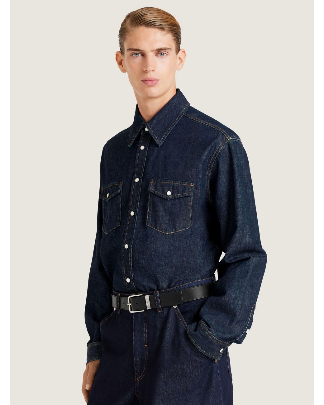 Givenchy Blue Western Shirt for men