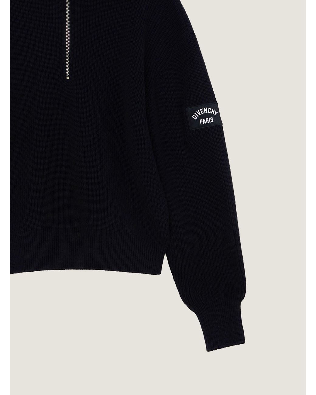 Pullover con zip in cotone e lana di Givenchy in Blue da Uomo