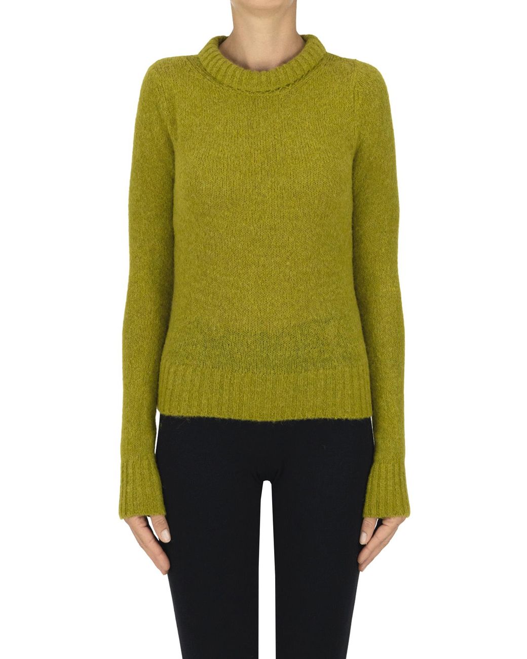 iBlues Green Quadro Cropped Pullover